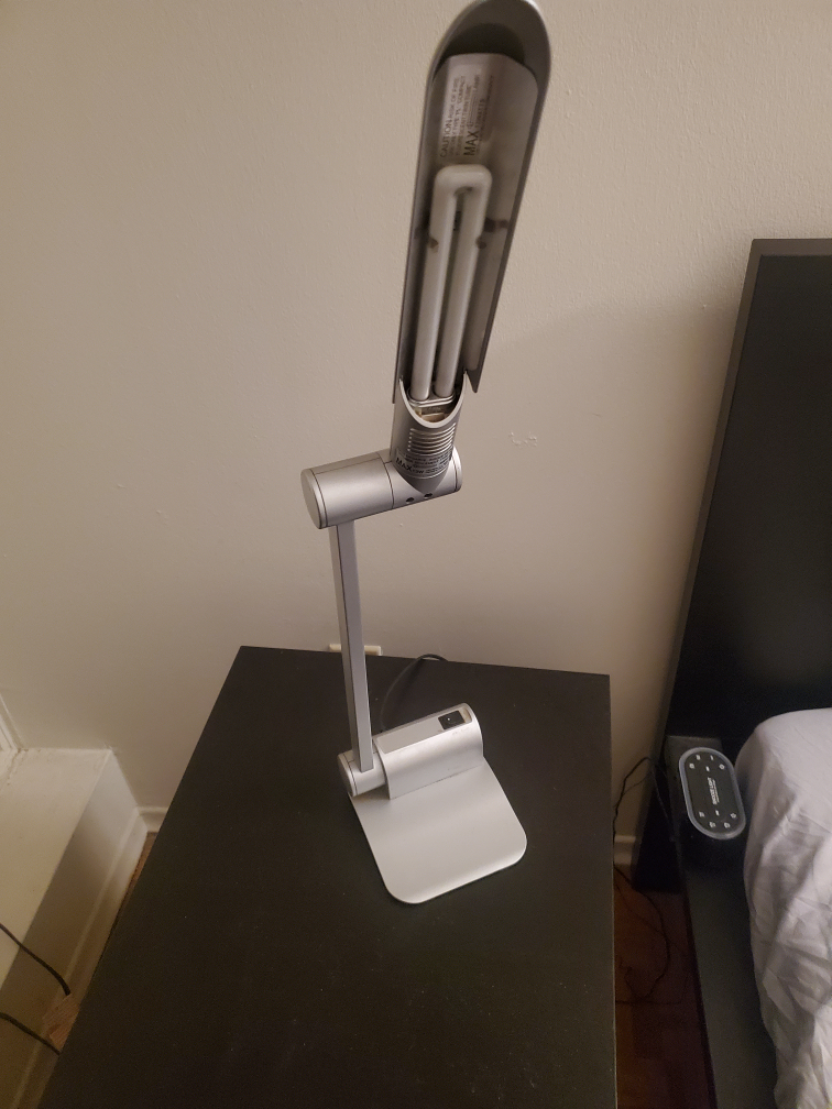 Silver Desk Lamp with Folding Arm