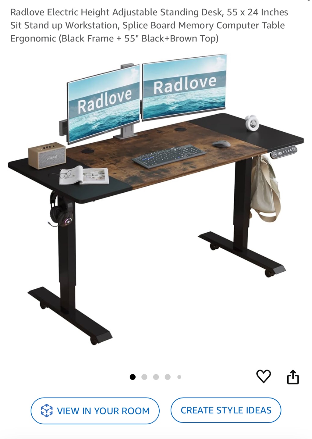 Electric Standing Desk and dual monitor stand - photo 5