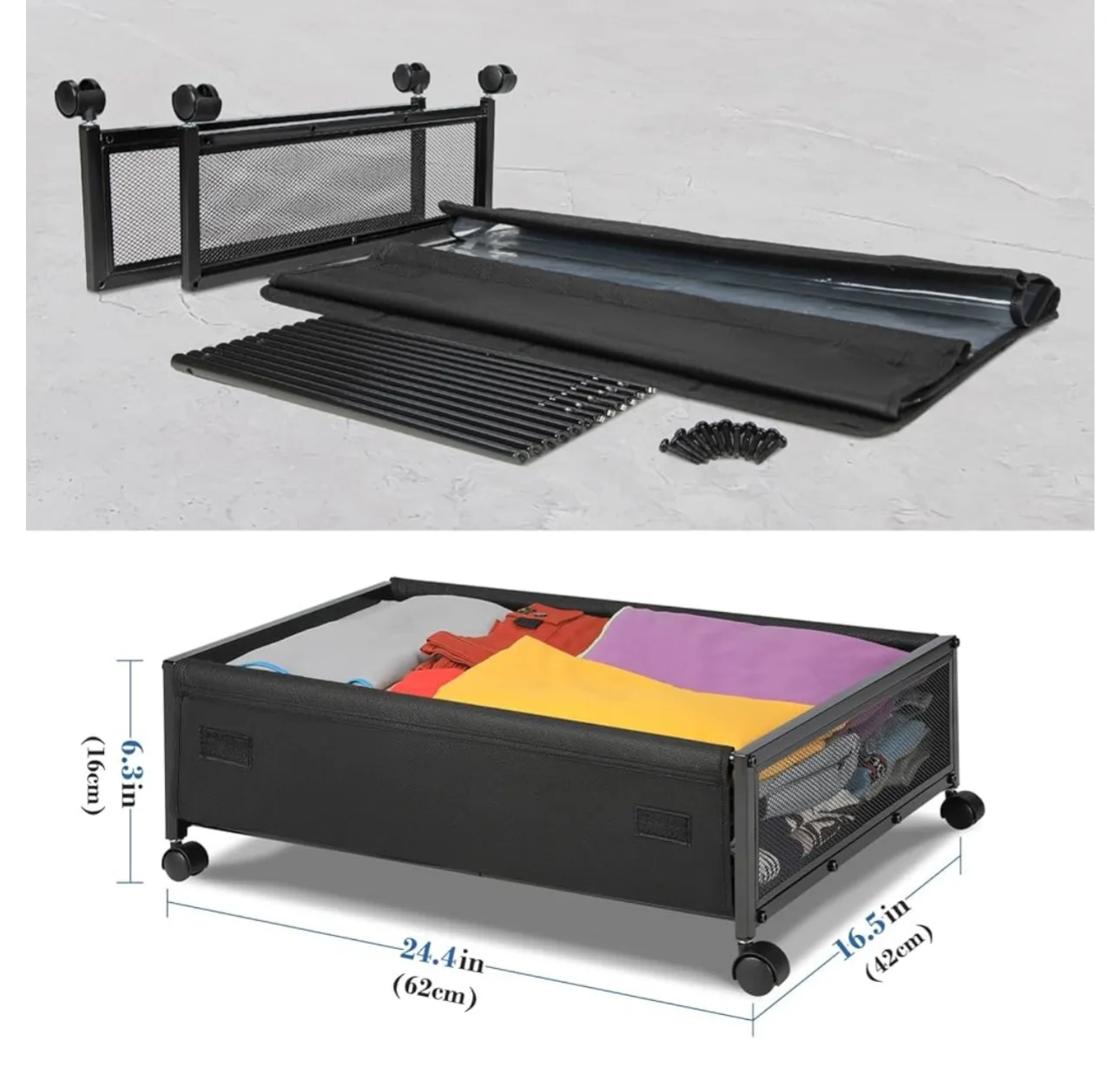 New- Set of 2 Underbed Storage with Wheels thumbnail