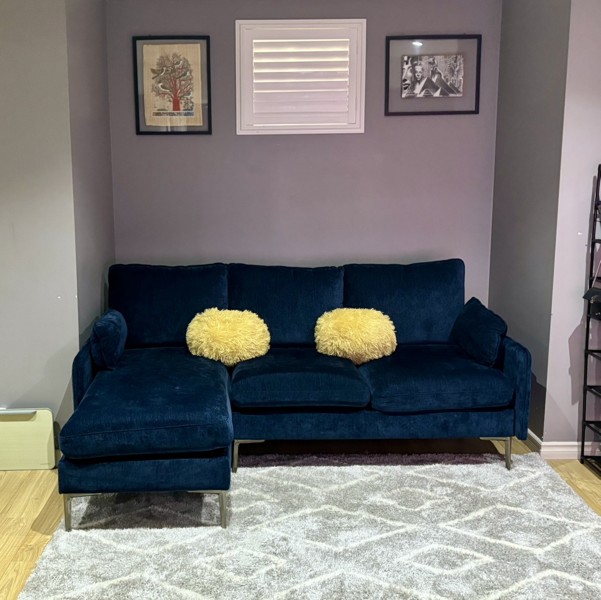 Stylish Blue 2-Seat Sofa with Chaise - photo 2