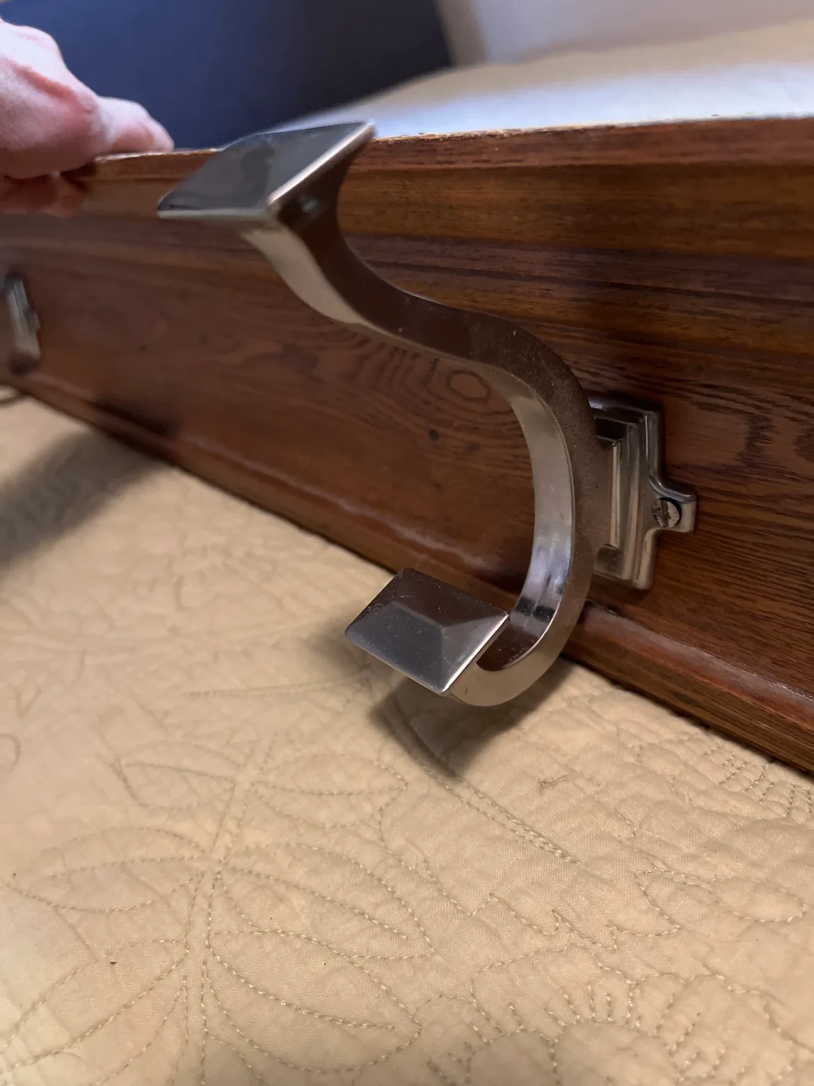 Antique molding Wooden Coat Rack with Two Hooks image indicator(2)