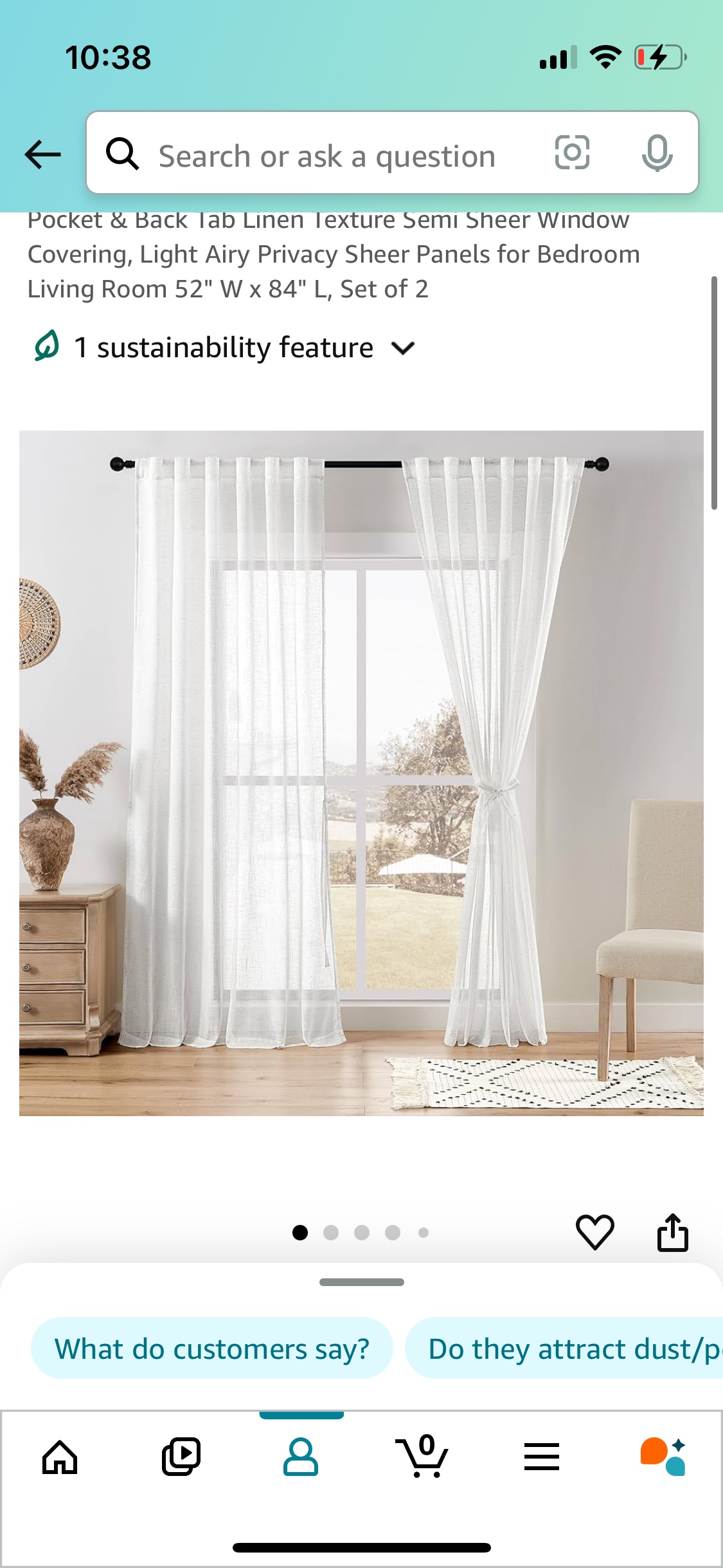 White Linen Sheer Curtains, 84 Inches