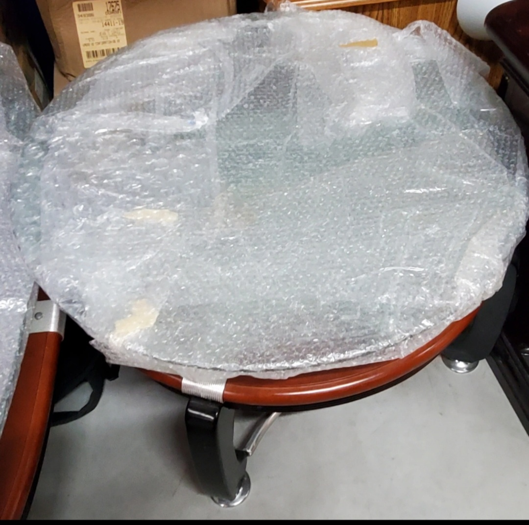 Round Glass Top Side Table with Elephant Accents - photo 4