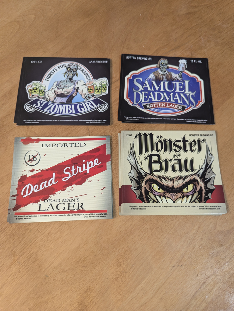 12 Halloween Bottle Labels 12 FL. OZ