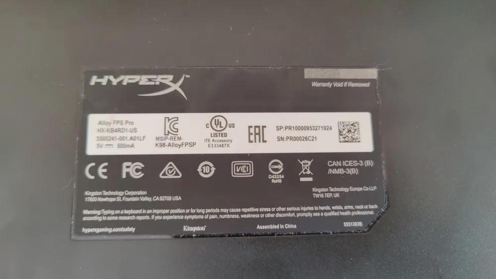 HyperX Alloy FPS Pro Mechanical Gaming Keyboard - Cherry MX Red image indicator(5)