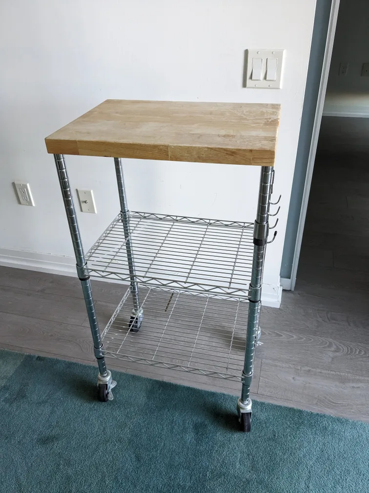 Kitchen Cart with Wood Top thumbnail