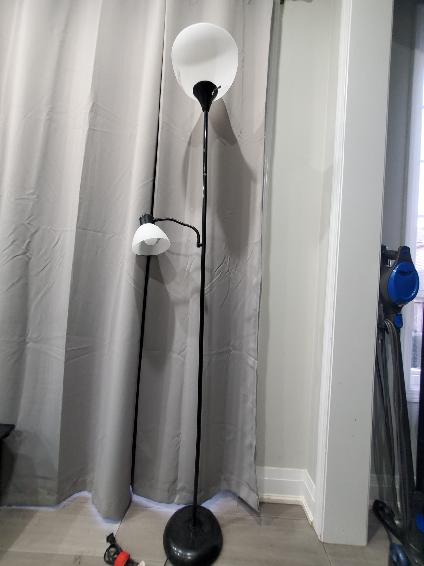 Black Floor Lamp with Two Lights