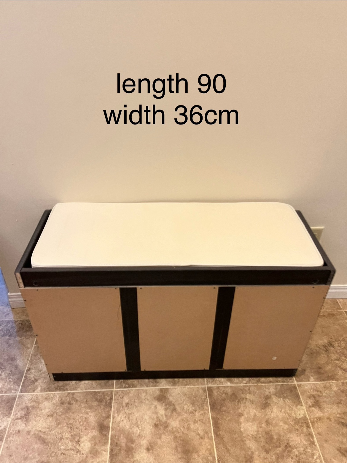Black Shoe Bench with Storage - photo 2
