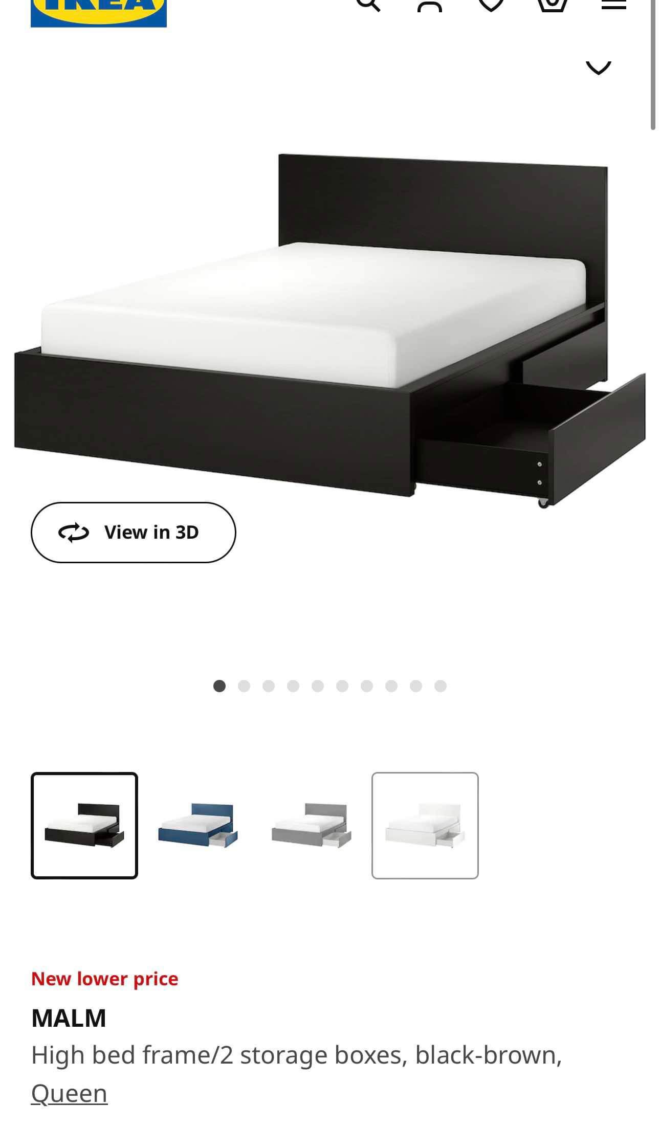 MALM Queen Bed Frame with Storage and matress - photo 2