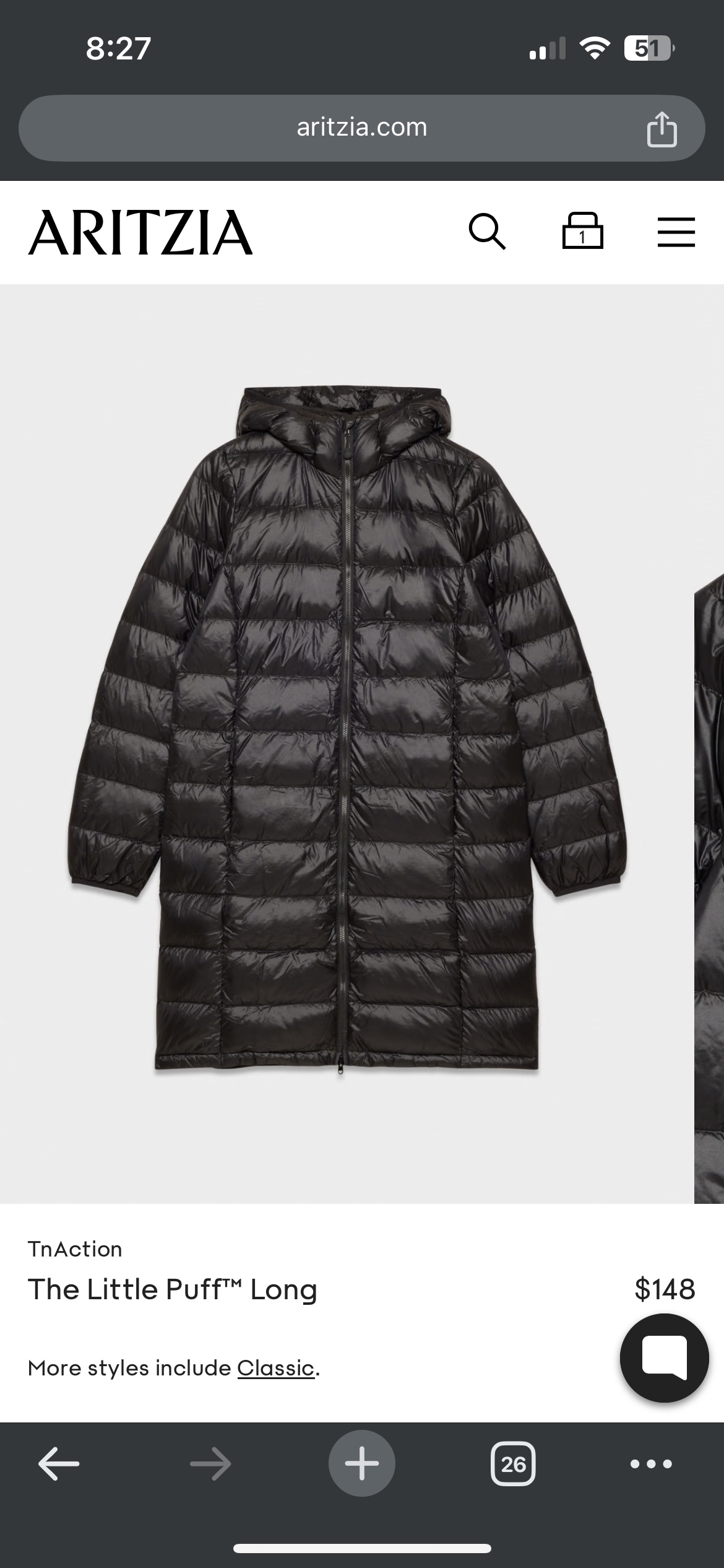 Aritzia The Little Puff™ Long Down Jacket