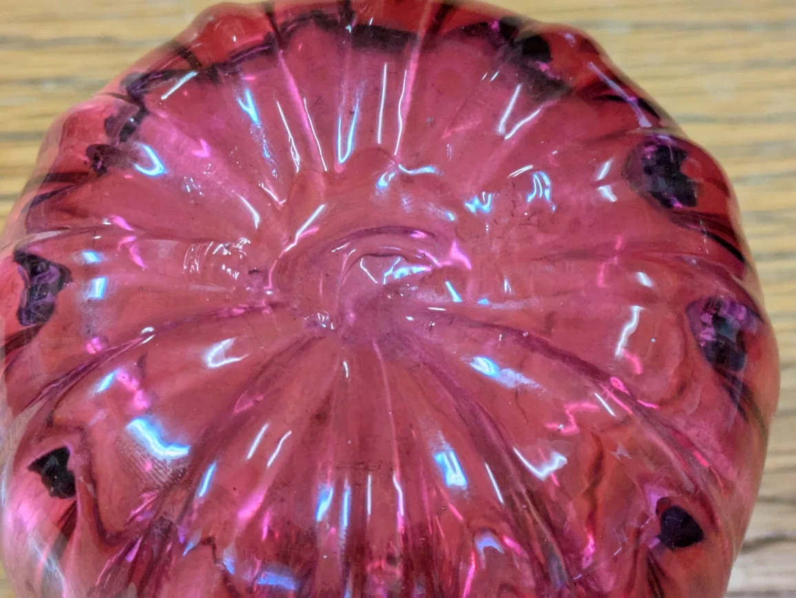 vintage cranberry glass sack vase image indicator(4)