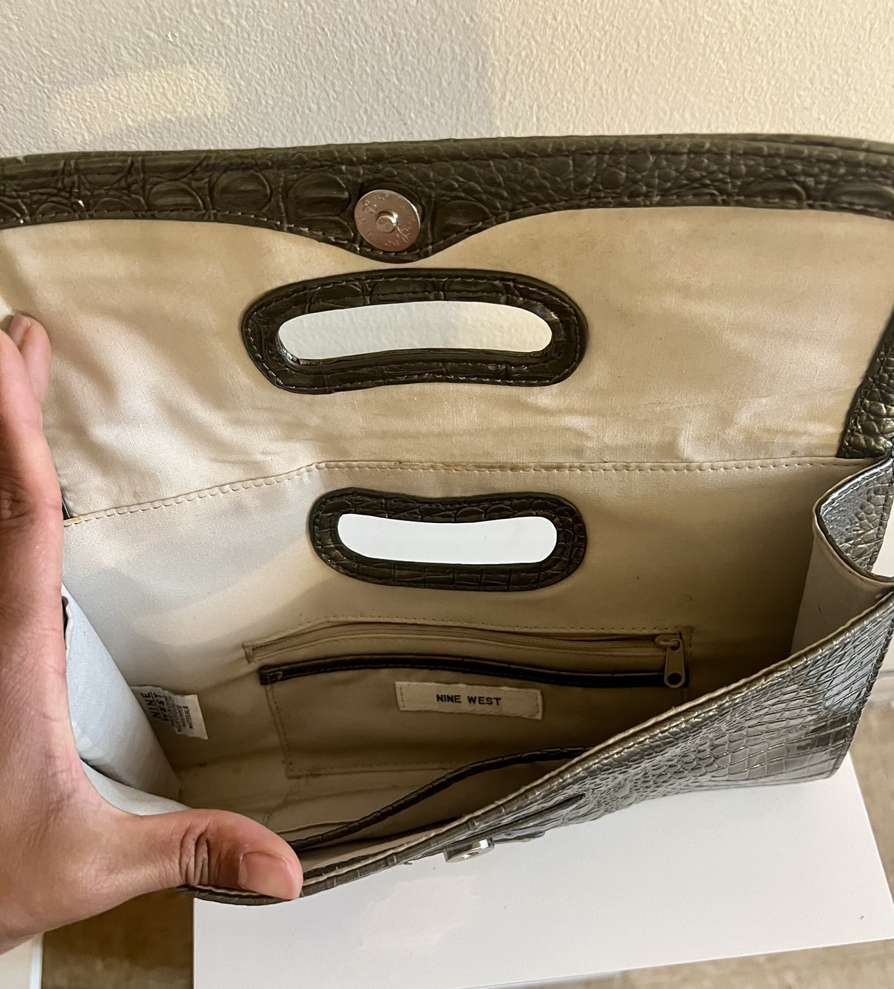 Nine West Crocodile Embossed Clutch - photo 3