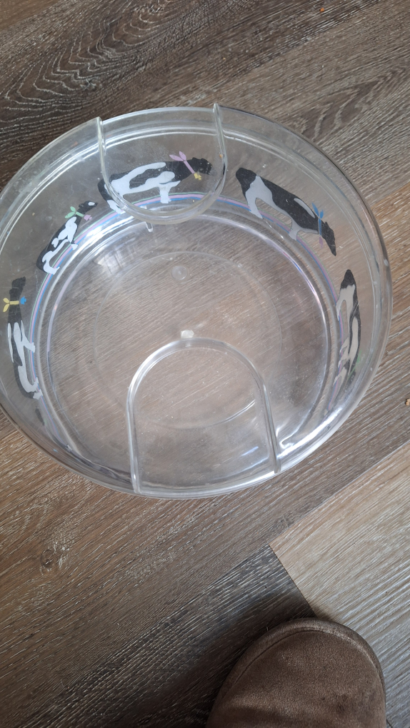 Vintage Cow salad bowl with lid