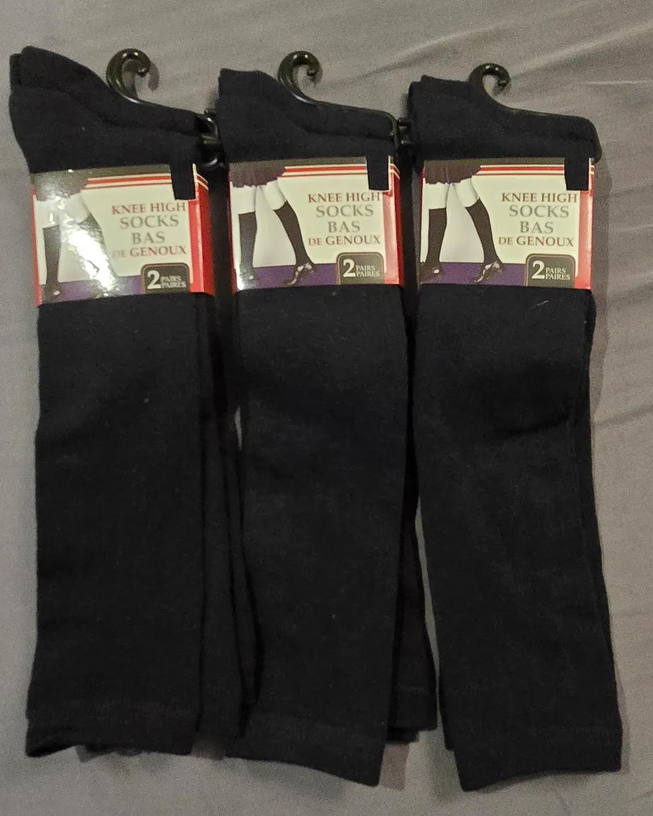 NEW! Knee High Socks - 6 Pairs for $7! thumbnail