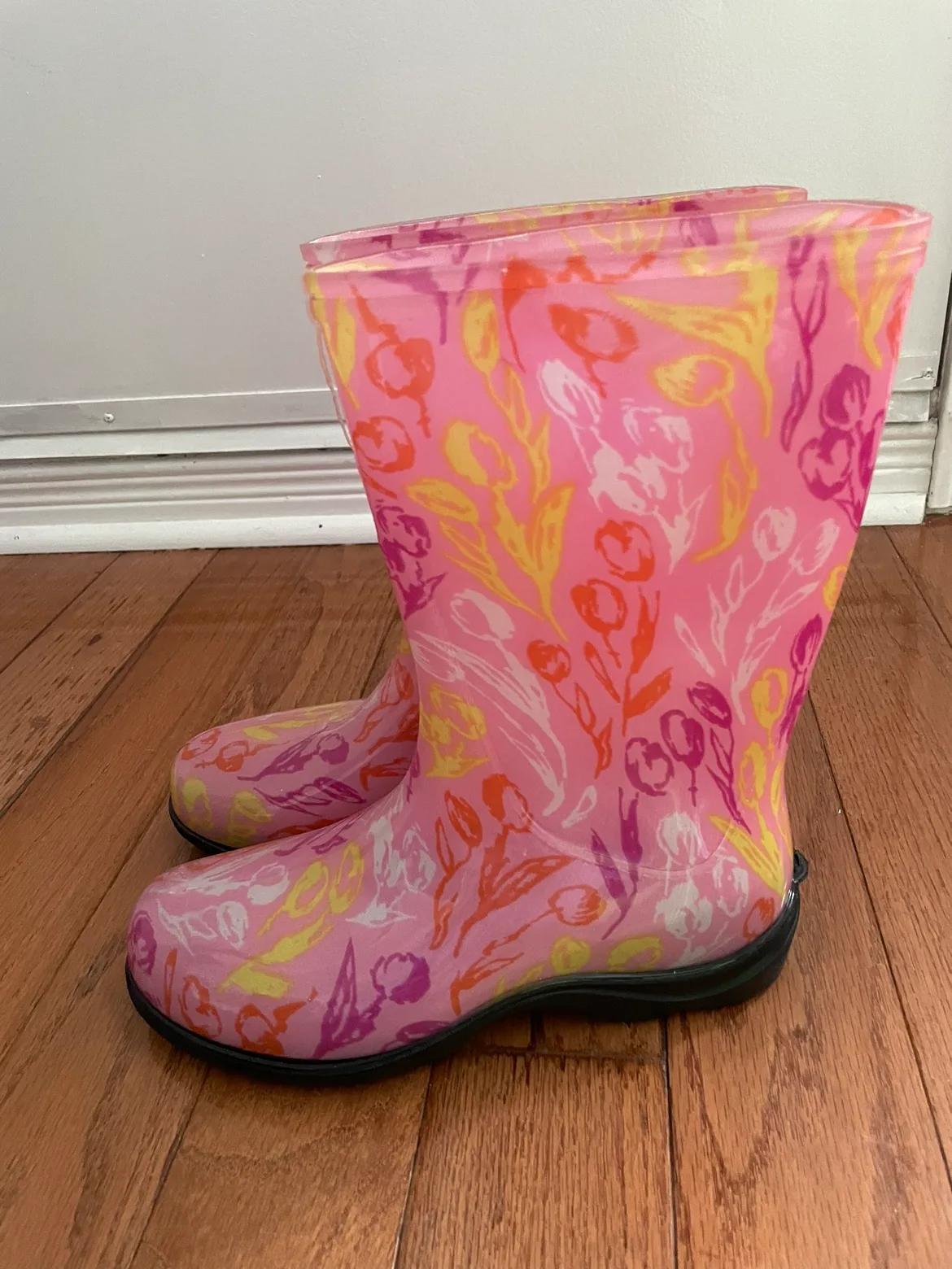 Sloggers Women's Pink Floral Rain Boots image indicator(2)