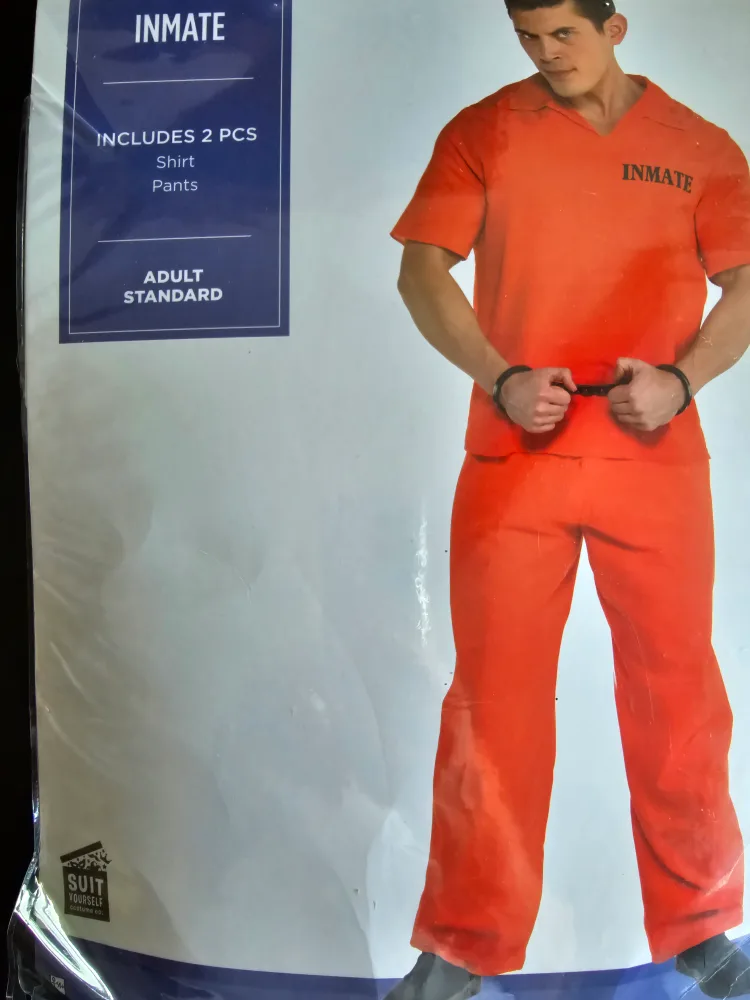 Inmate Halloween Costume, Adult unisex one size, 42" chest thumbnail