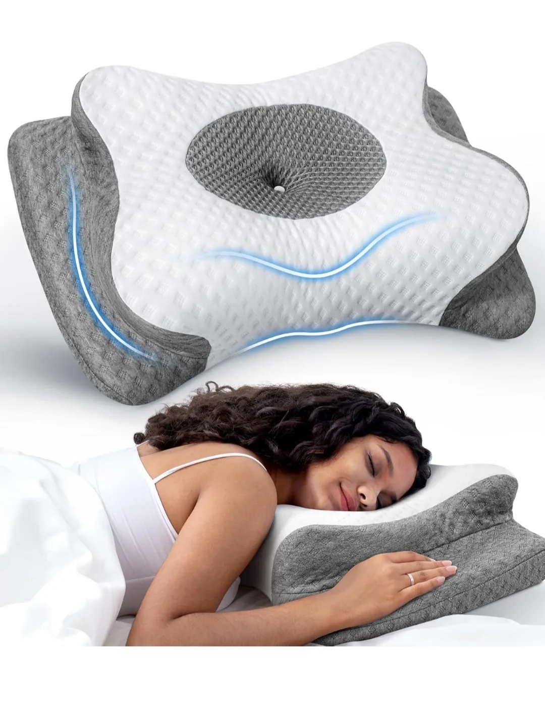 Neck Pillow for Pain Relief, Adjustable Cervical Support thumbnail