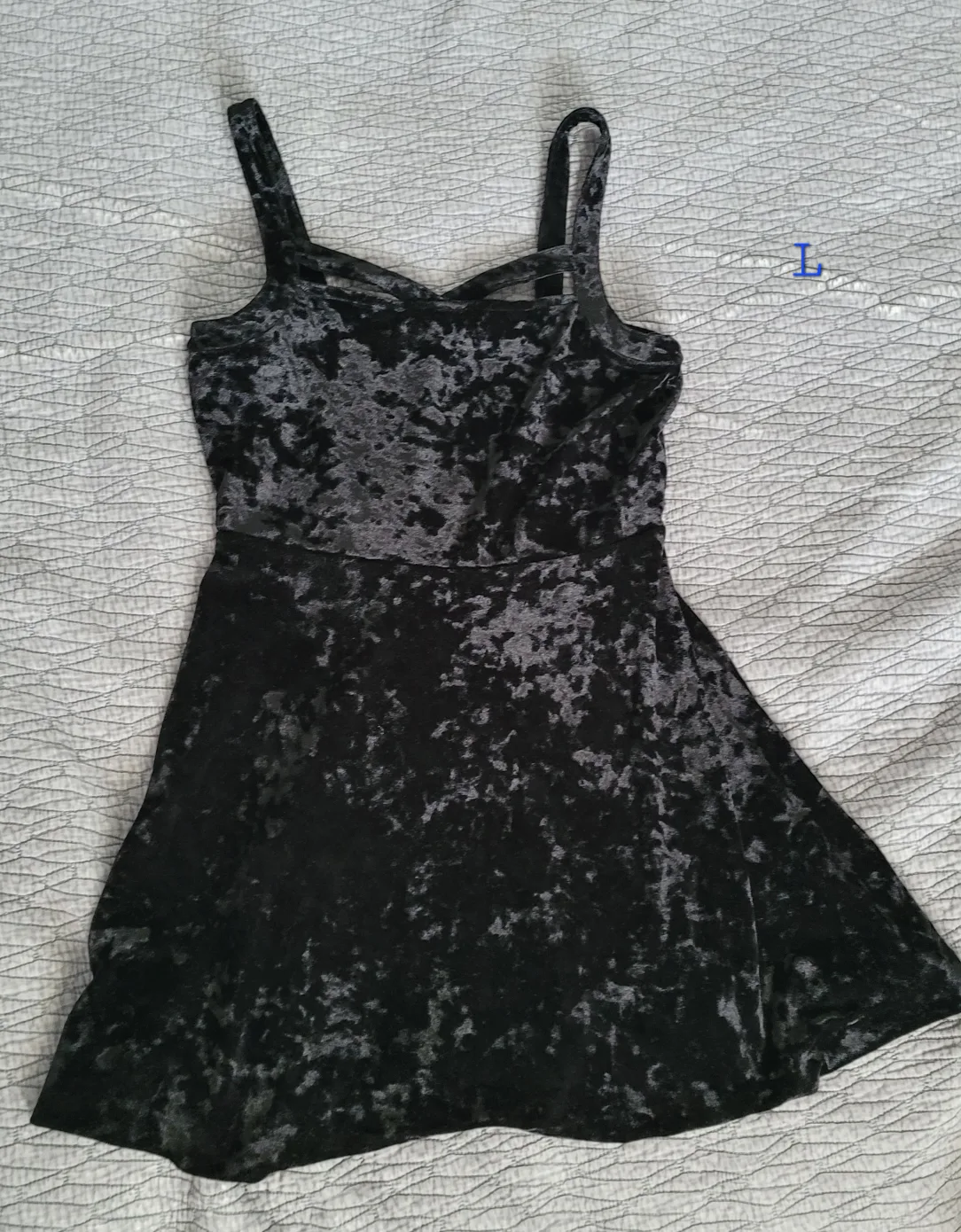 Black Velvet Dress L thumbnail