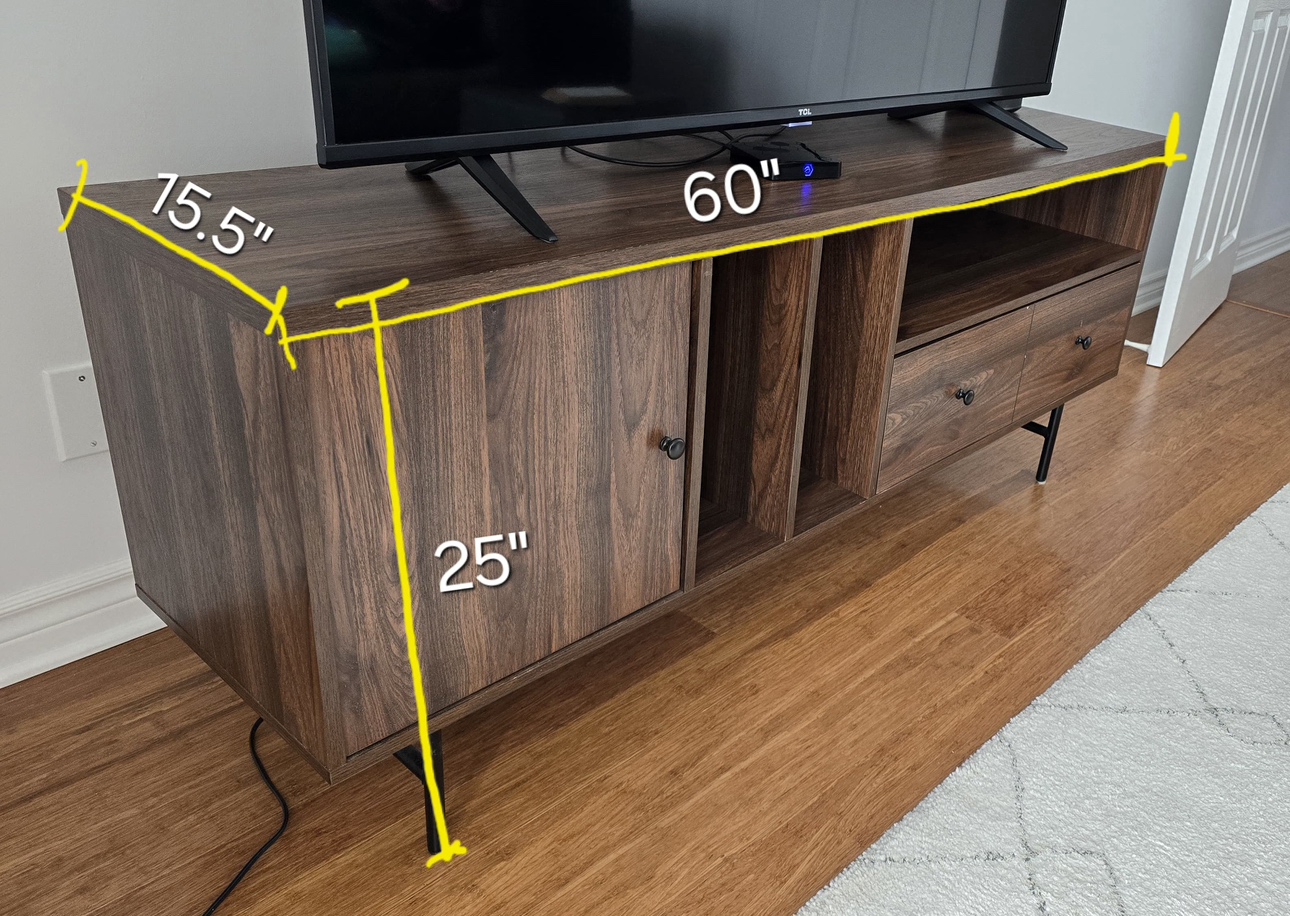TV/Media unit - brown wood - photo 4