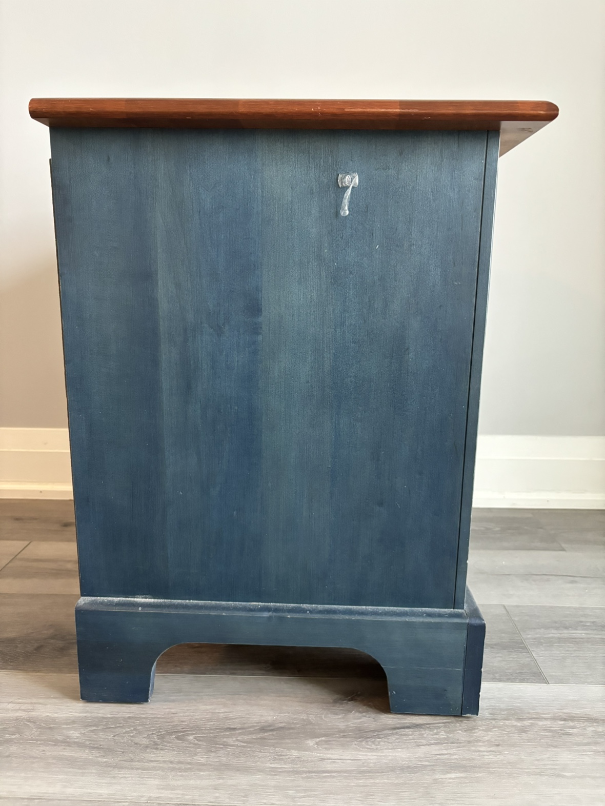Blue Nightstand with Two Drawers - photo 2