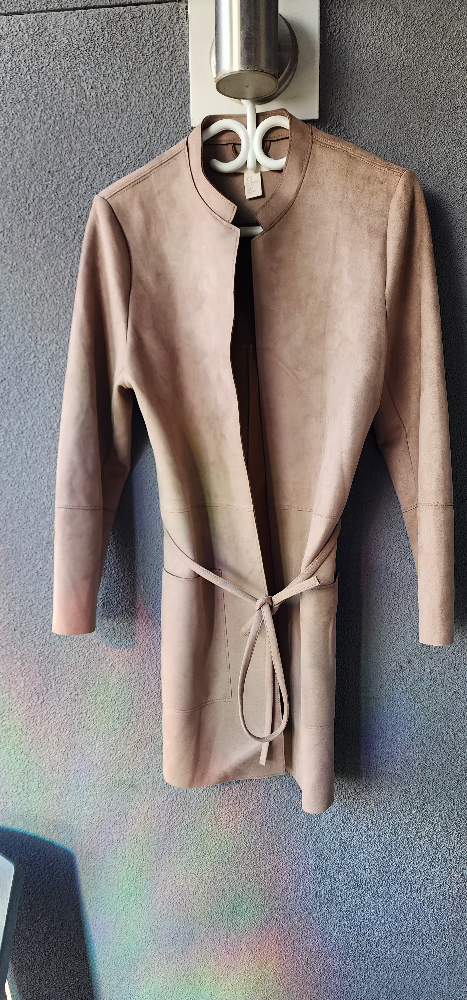 Suede Jacket with Belt - Size 12