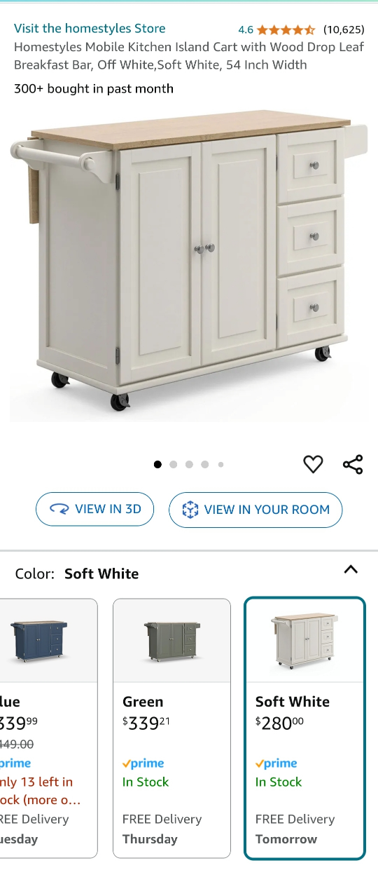 Homes Styles Kitchen Island Cart
