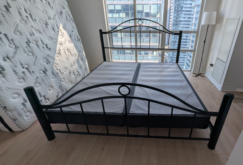 King Size Bed Set - Mattress, Bed Boxes, Metal Frame - photo 4