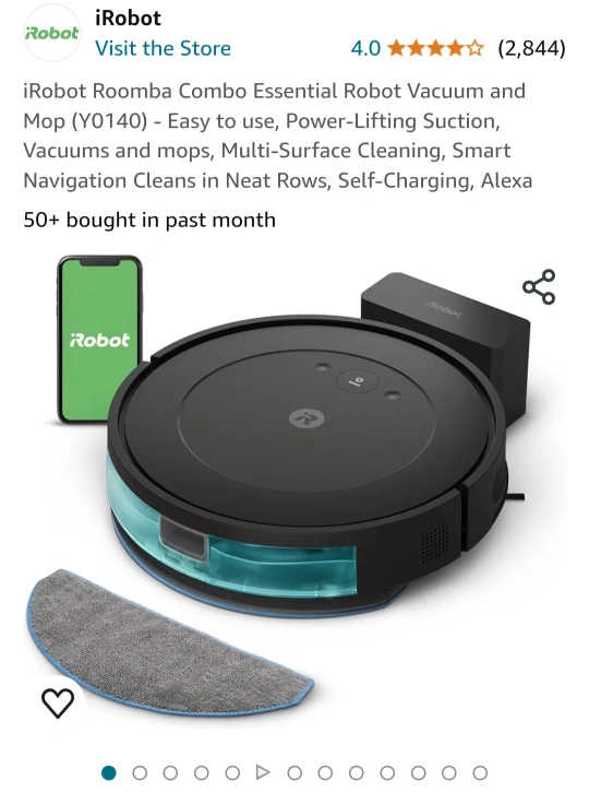 iRobot Roomba Combo Essential Robot Vacuum and Mop (Y0140) Karrot