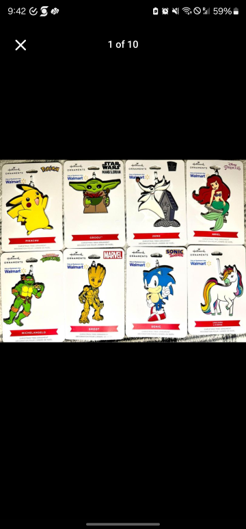 Hallmark Ornament Set - 10 Pieces