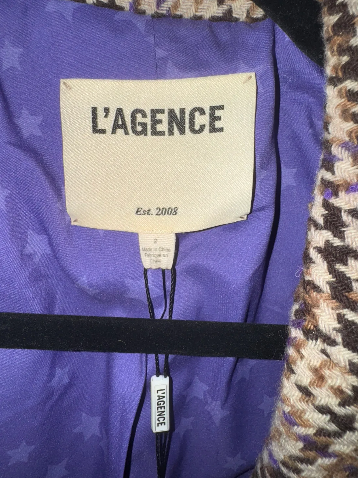 L'AGENCE  Chamberlain Tweed Blazer - Tan Multi Twill Plaid image indicator(7)