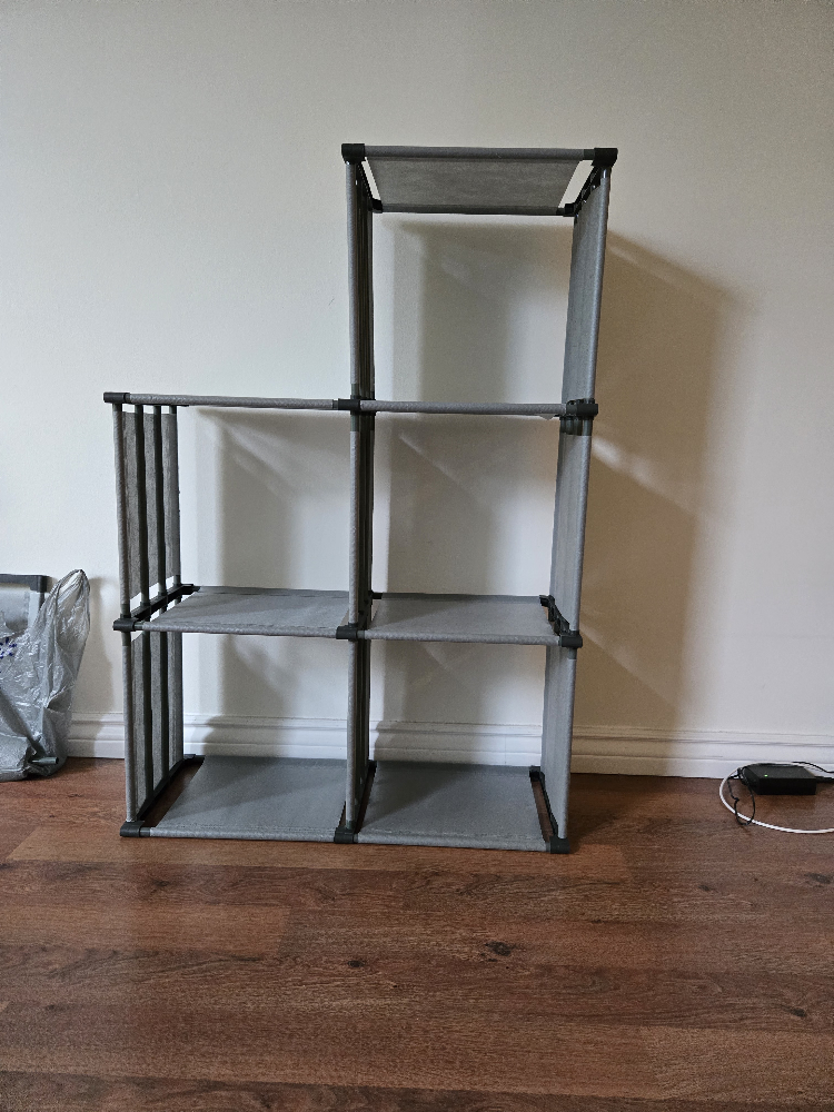 Grey Fabric Shelving Unit