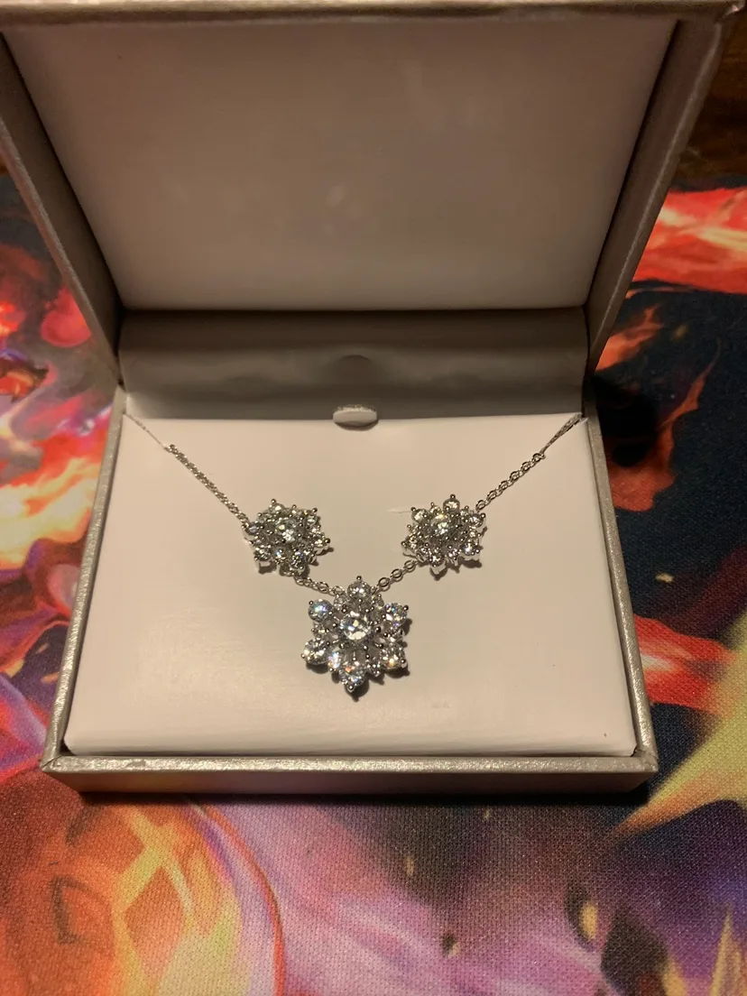 Crystal Necklace and Earrings Set