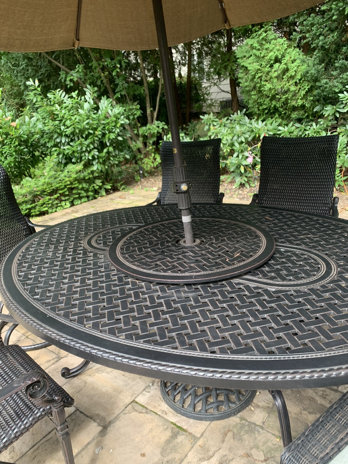 7-Piece Outdoor Patio Dining Set with Umbrella Hole - photo 2