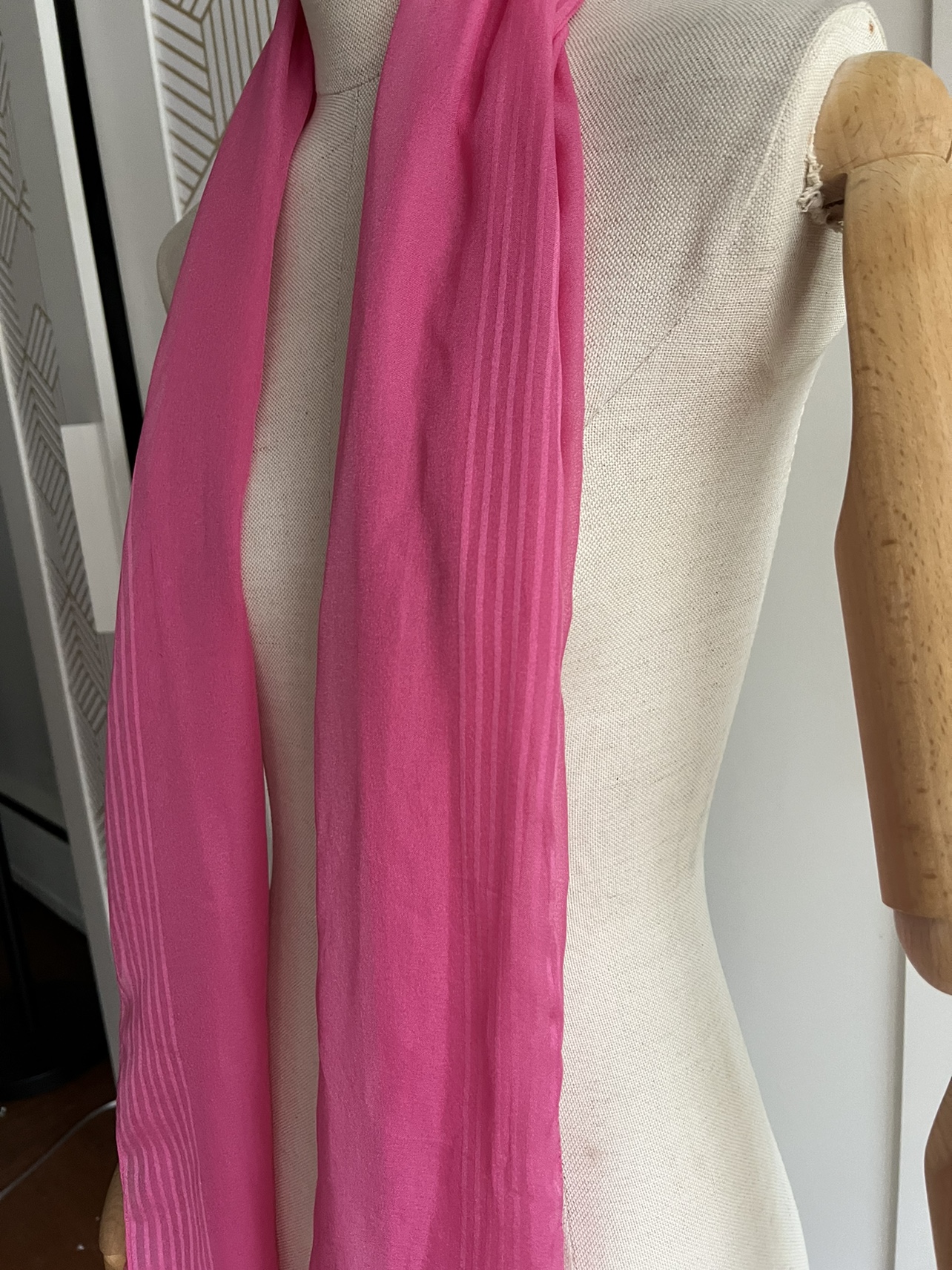 Pink Striped Scarf