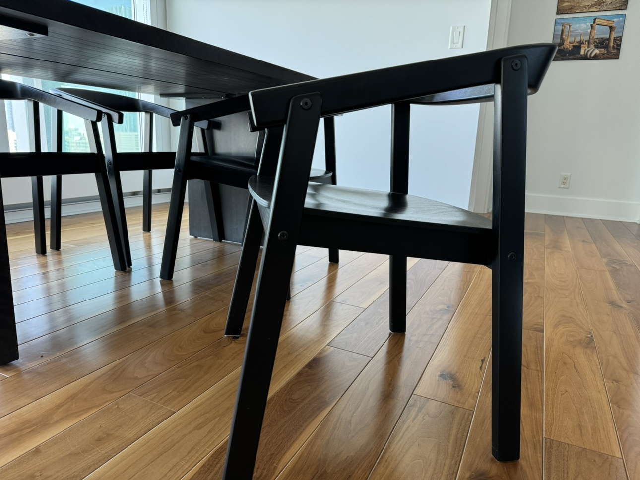 Beautiful solid oak dining table and chairs - photo 3