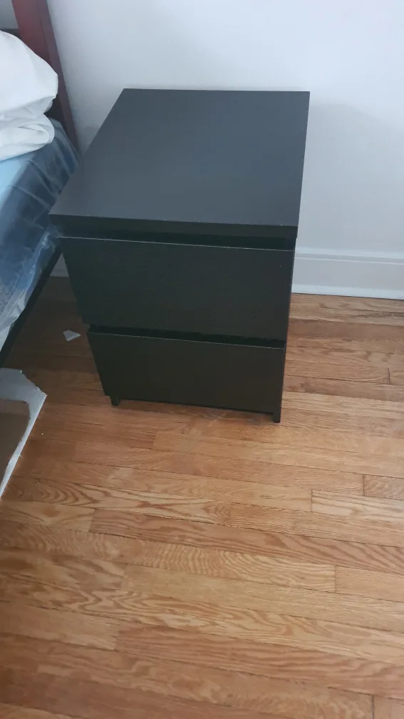 Black Two-Drawer Nightstand thumbnail