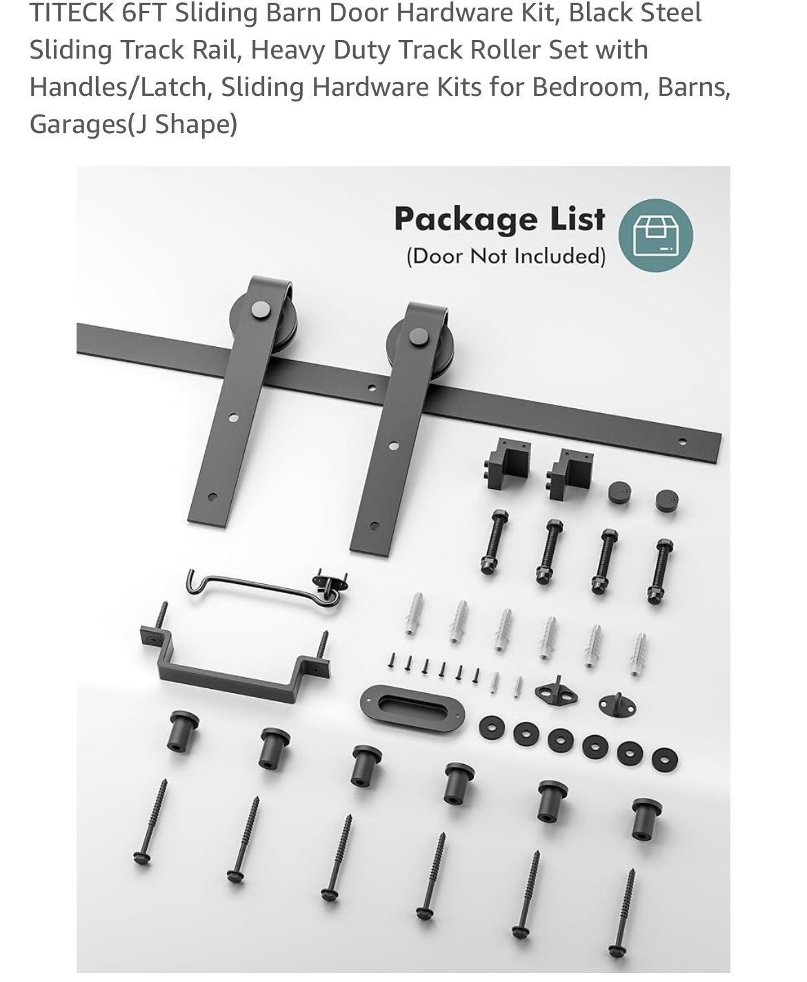 Black Steel Sliding Barn Door Hardware Kit - photo 3