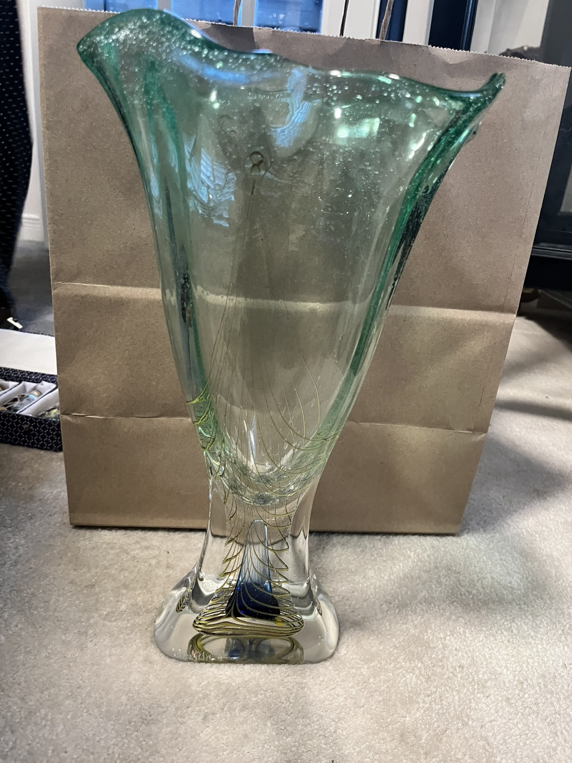Stunning Unique Crystal Adam Jablonski Vase and signed - photo 3