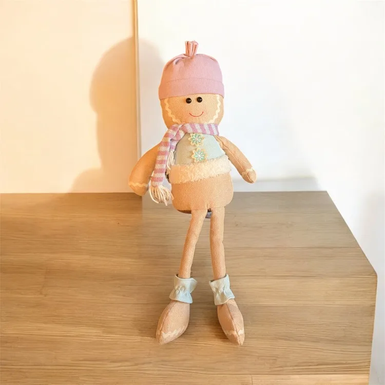 NEW Set of 2 Dangling Leg Gingerbread Girl & Boy Christmas image indicator(9)