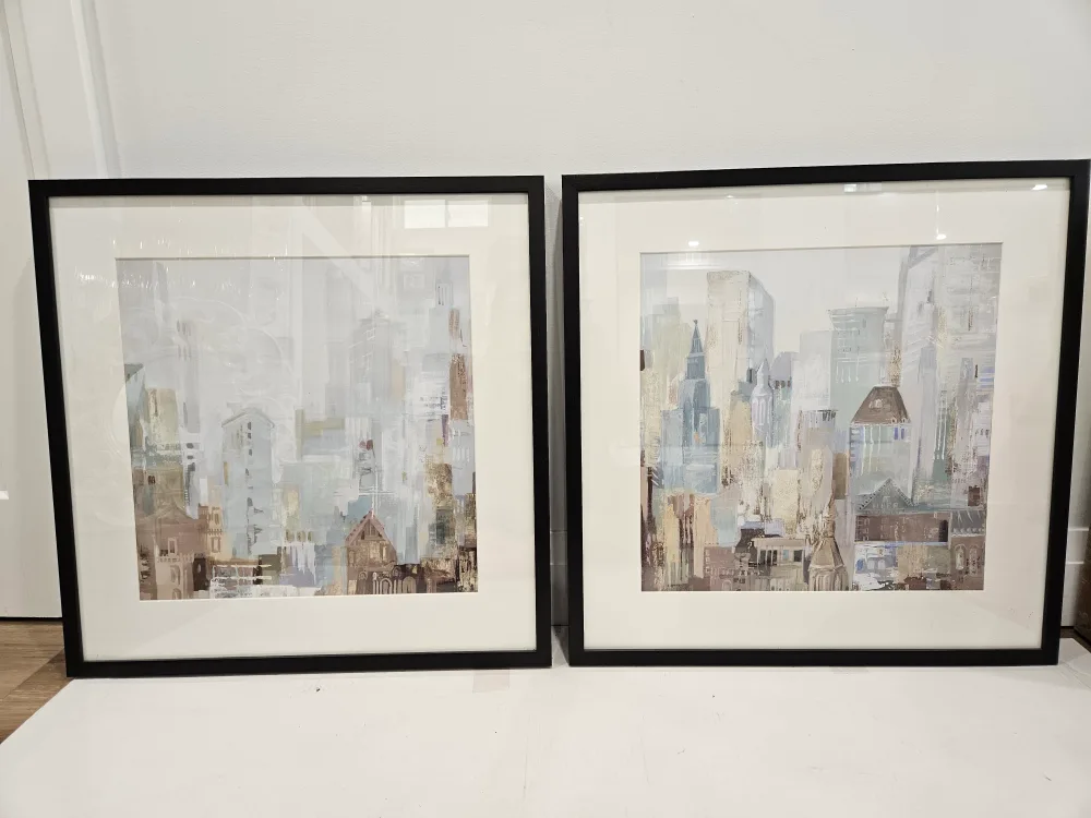 Set of 2 Framed Cityscape Artwork thumbnail