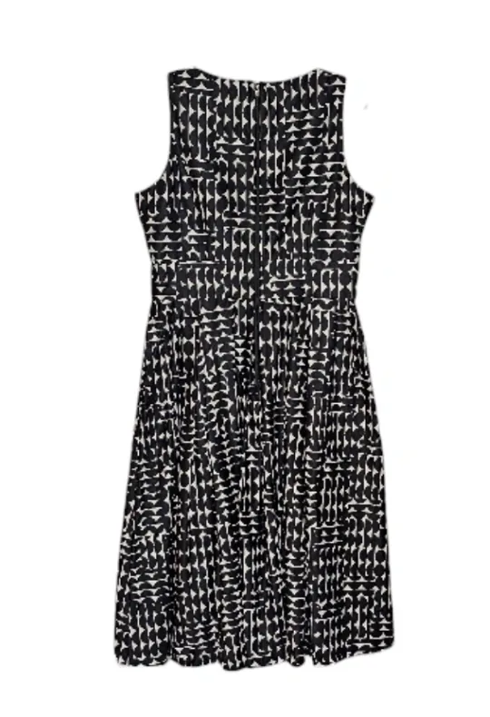 Calvin Klein Black and White Geometric Print Fit and Flare Dress image indicator(2)