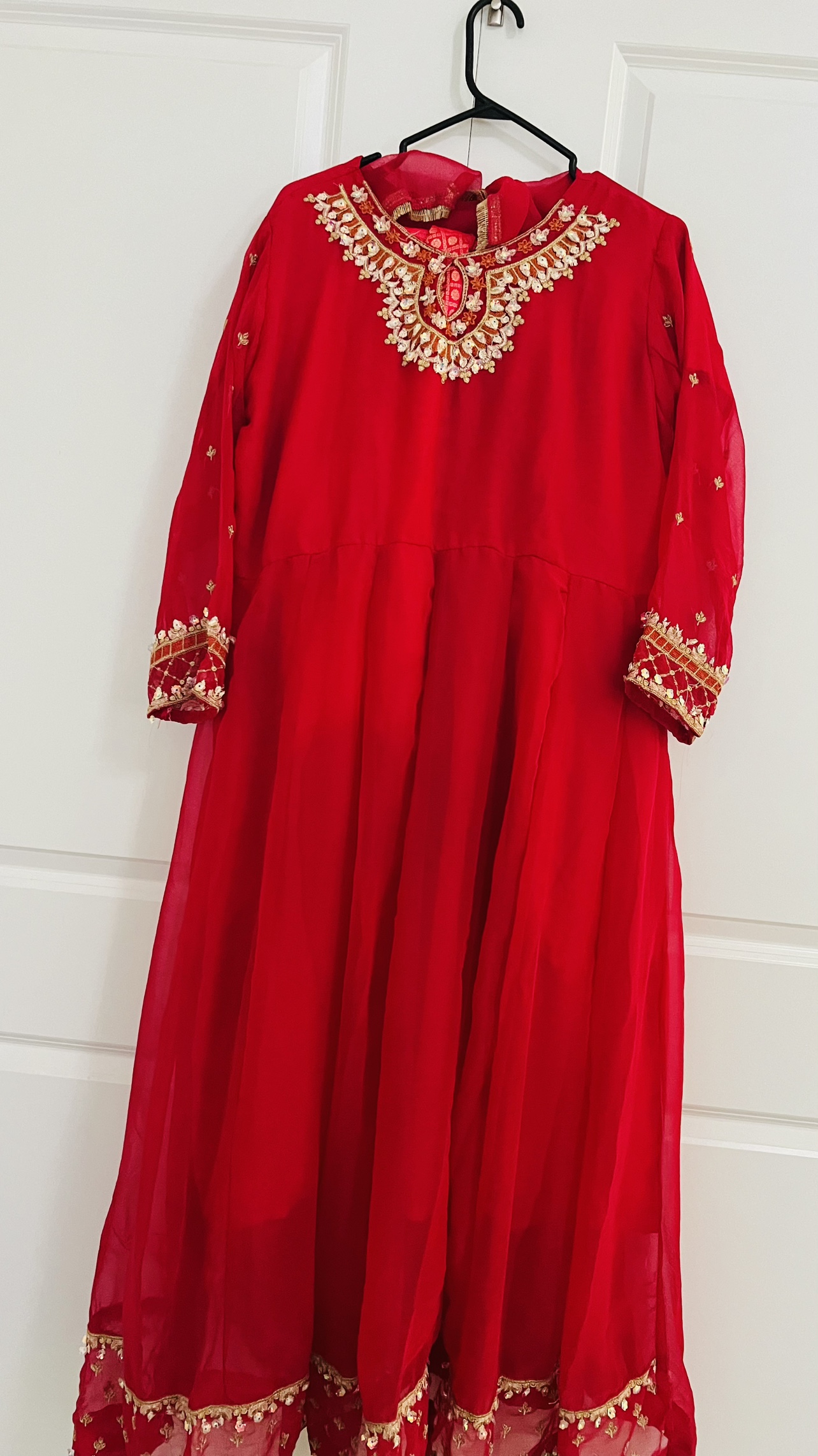 Red Embroidered Dress - photo 2