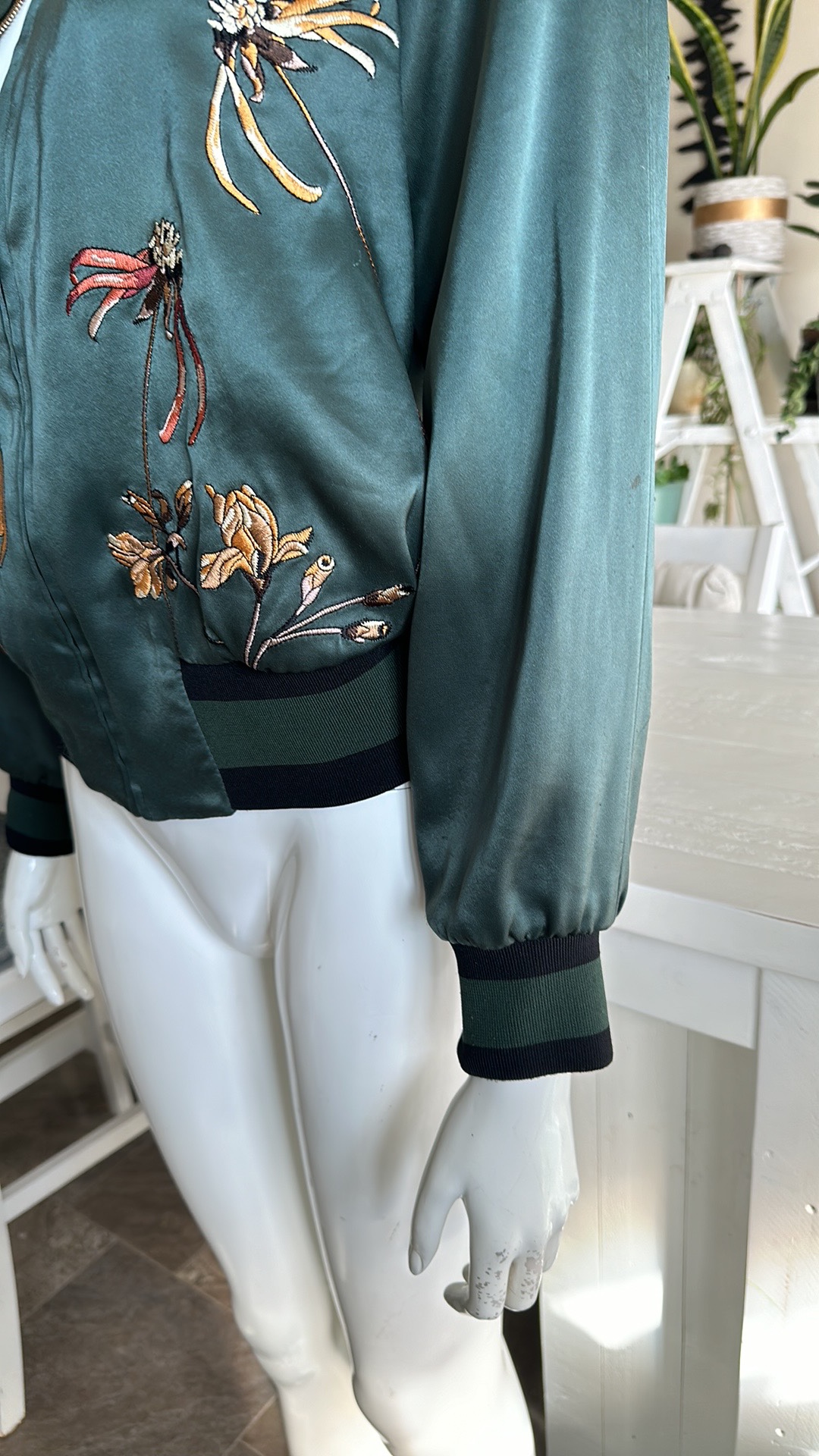 Floral Embroidered Bomber Jacket - photo 3