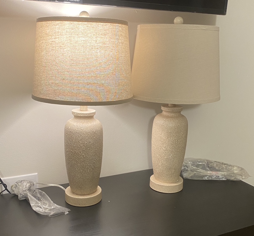 Farmhouse Textured Jar Table Lamps Set of 2 - New