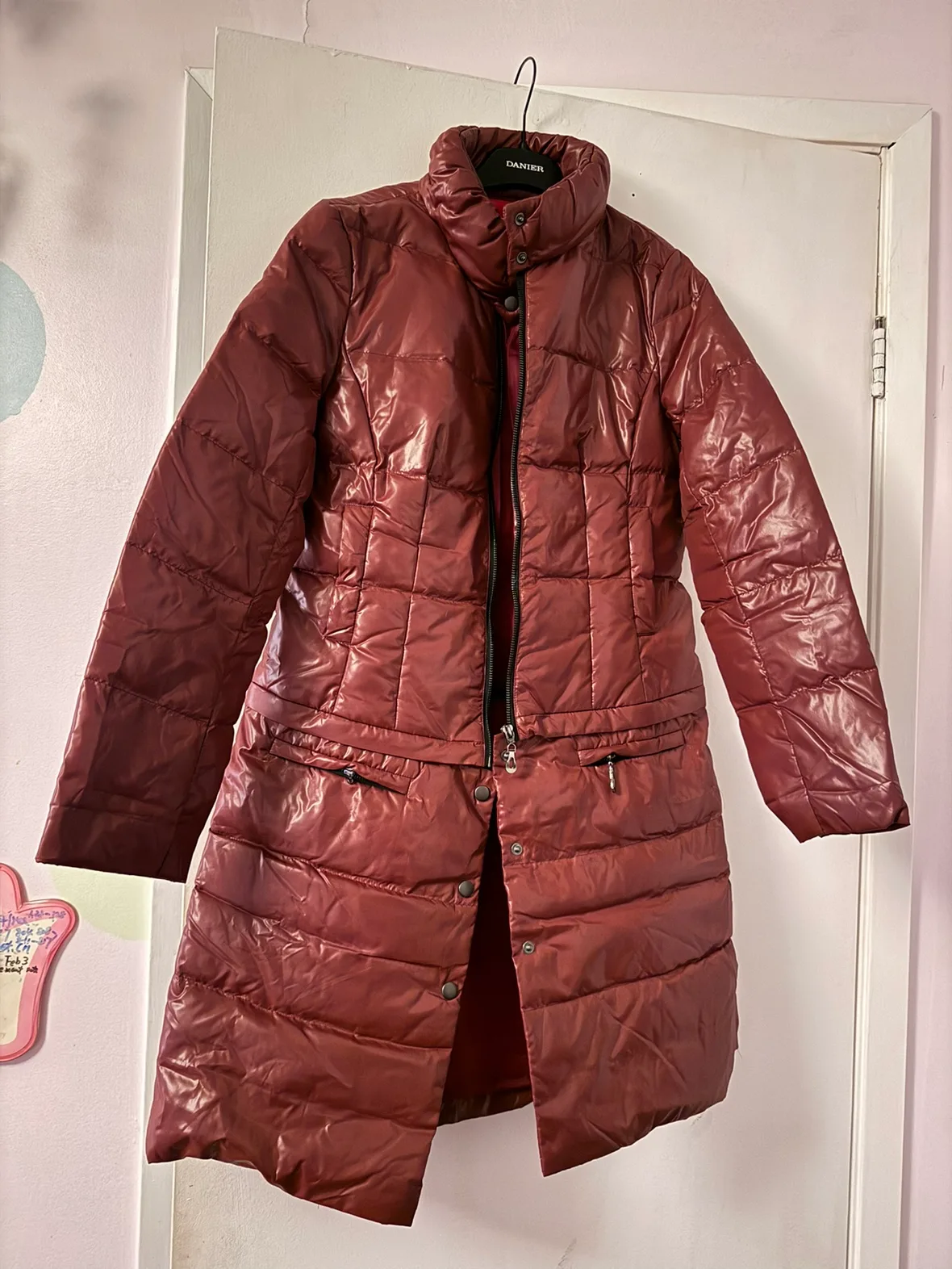 Danier Burgundy Puffer Jacket image indicator(3)