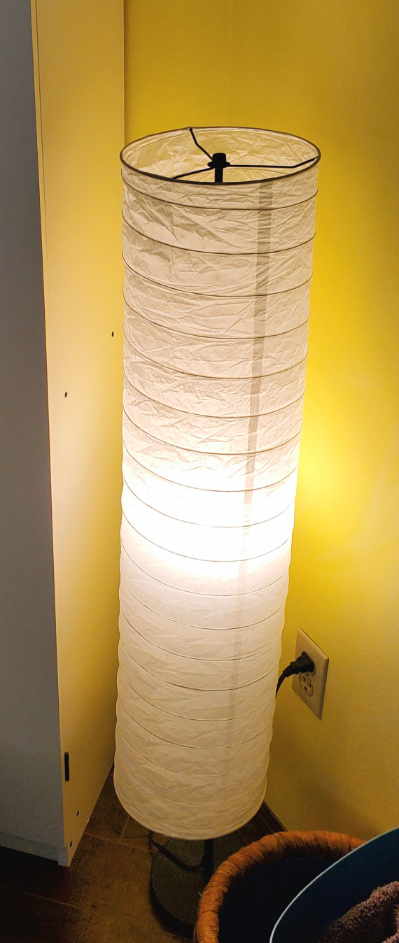 Floor Lamp with White Paper Shade