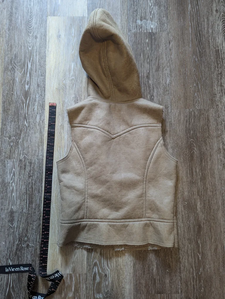 Faux Suede Hooded Vest image indicator(2)
