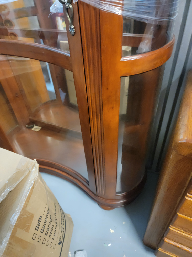 Wooden Curved Glass Cabinet - photo 2