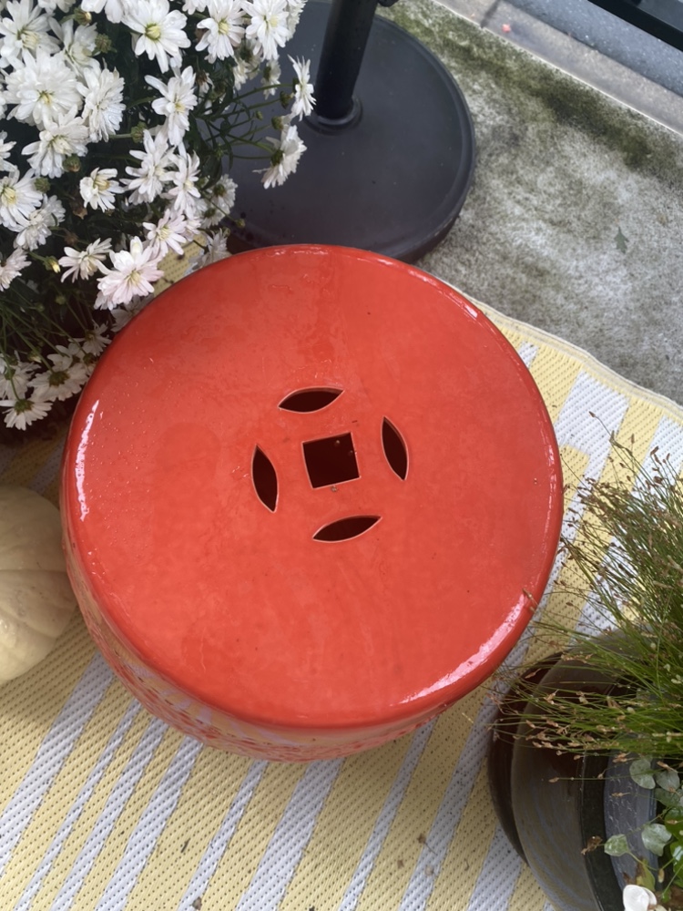 Orange  Garden Stool Drum. - photo 3