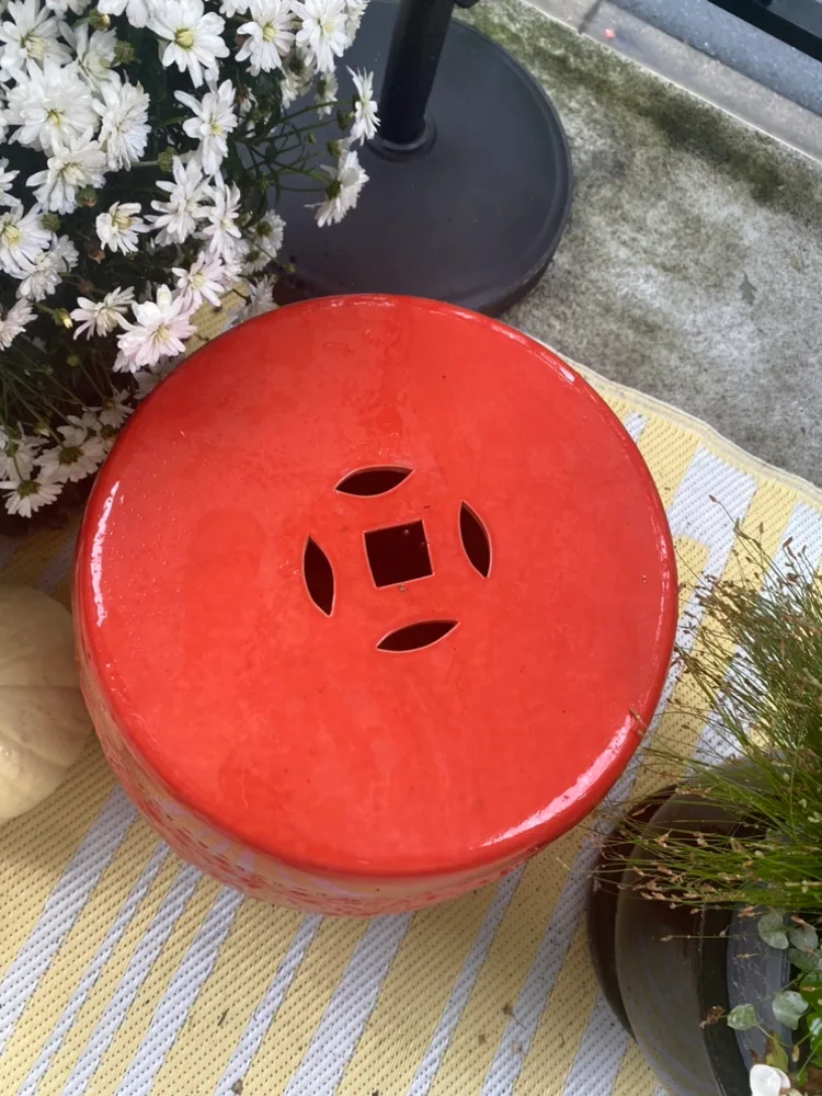 Orange  Garden Stool Drum. image indicator(3)